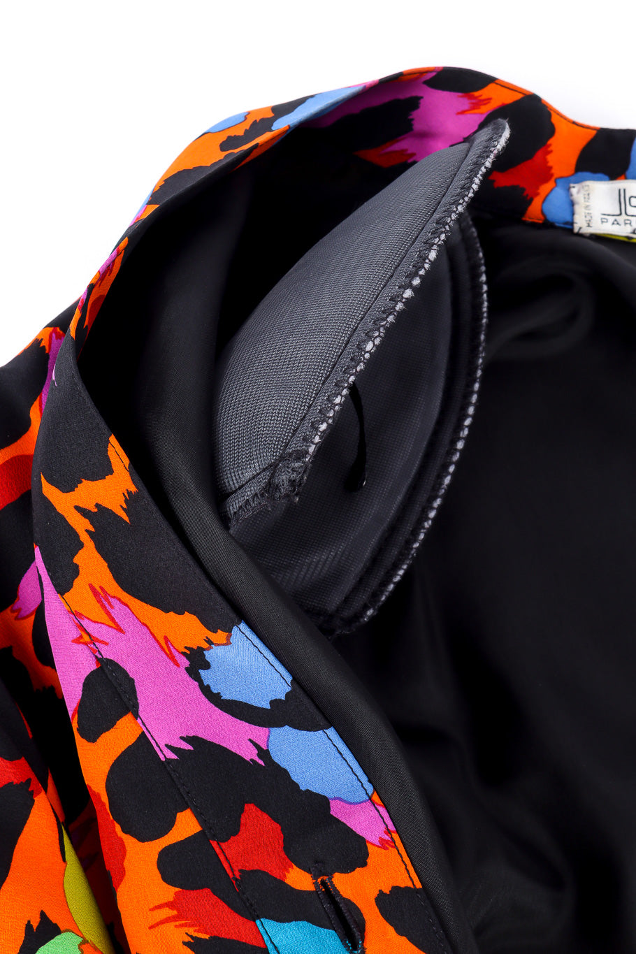 Neon leopard print dress by Jean Louise Scherrer flat lay shoulder pads @recessla