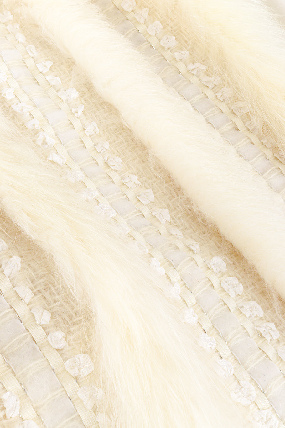 Ribbon Stripe Fur Coat by Schjelde fabric detail @RECESS LA