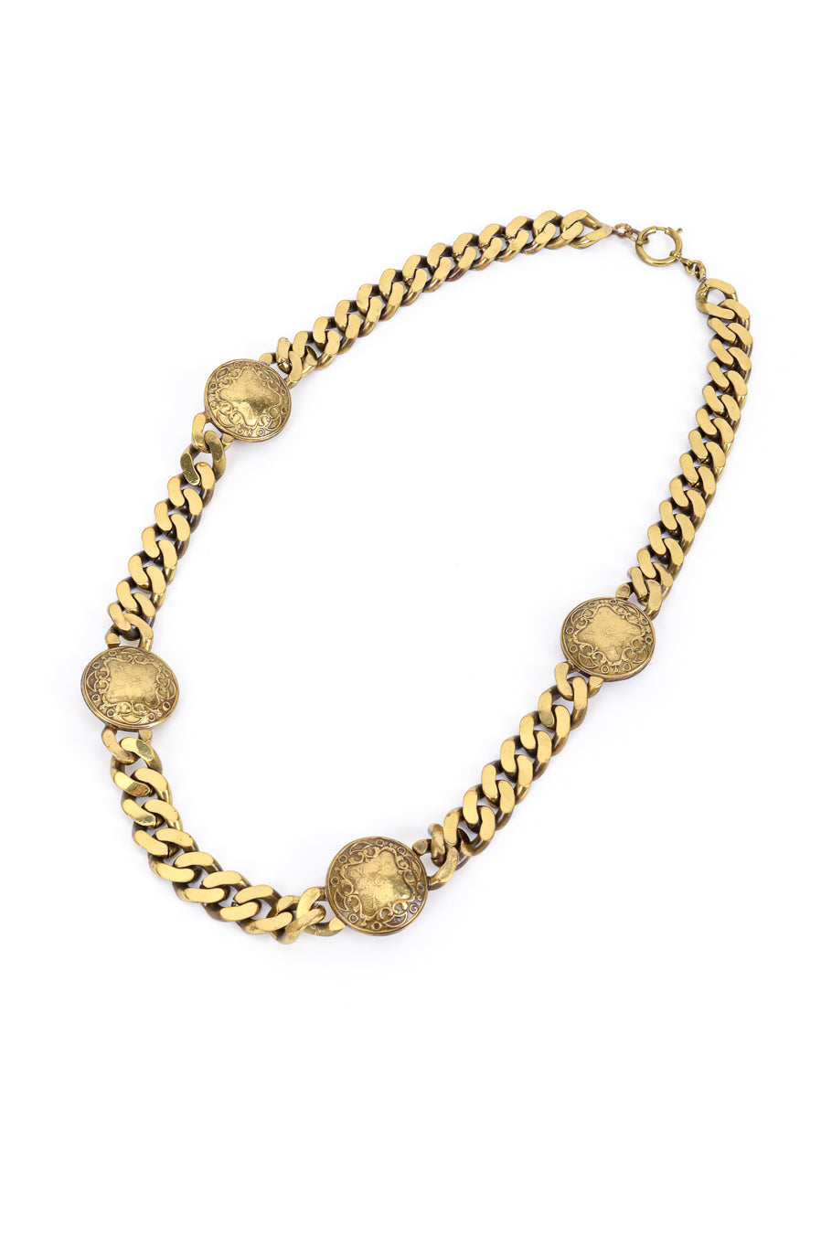 Vintage Il Gioiello Medallion Necklace, Bracelet and Earring Set necklace back @recess la