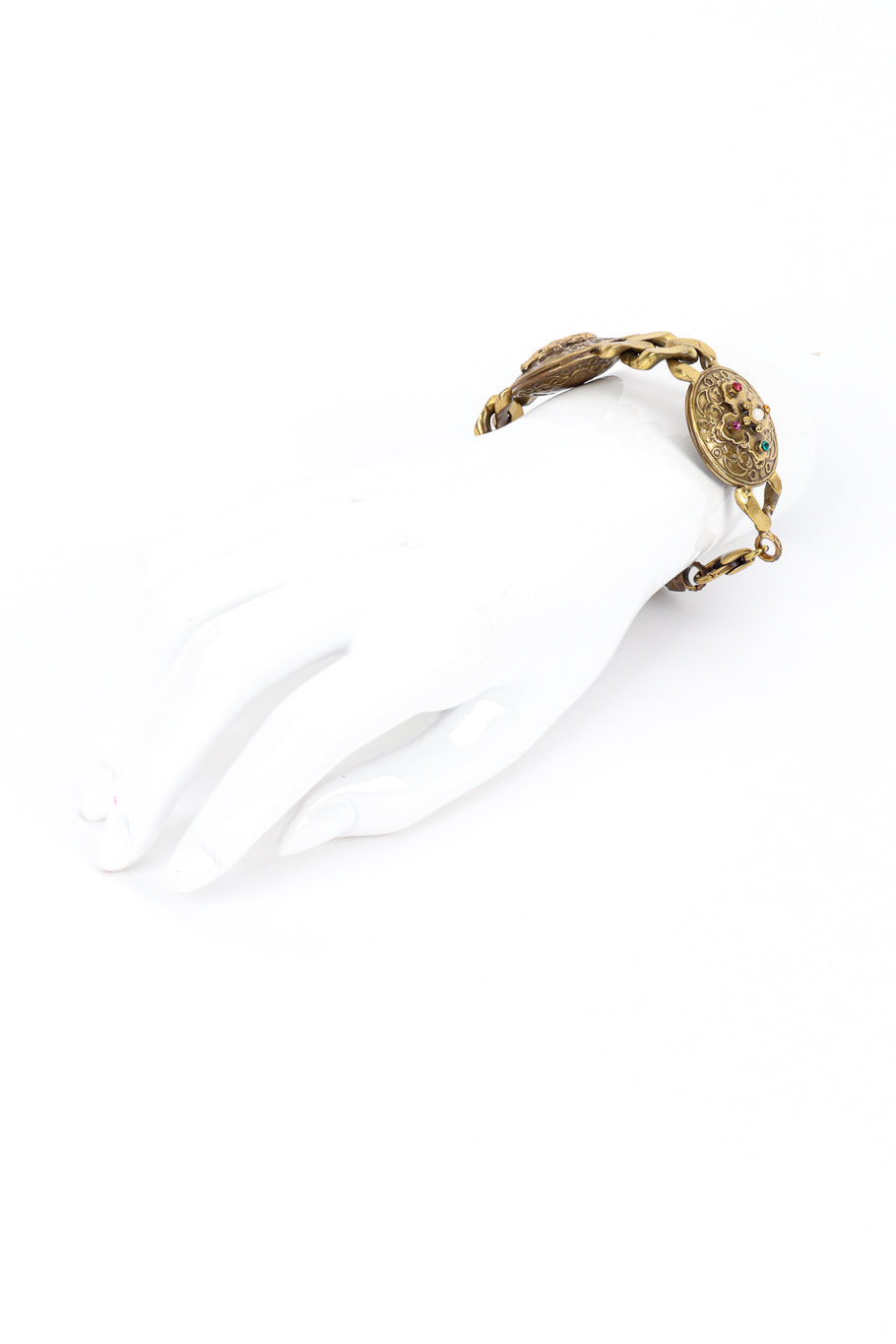 Vintage Il Gioiello Medallion Necklace, Bracelet and Earring Set bracelet on mannequin @recess la