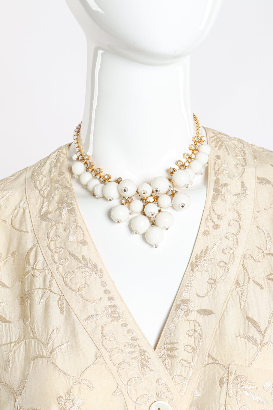 Vintage Disco Ball Cluster Necklace & Earring Set necklace on mannequin @recess la
