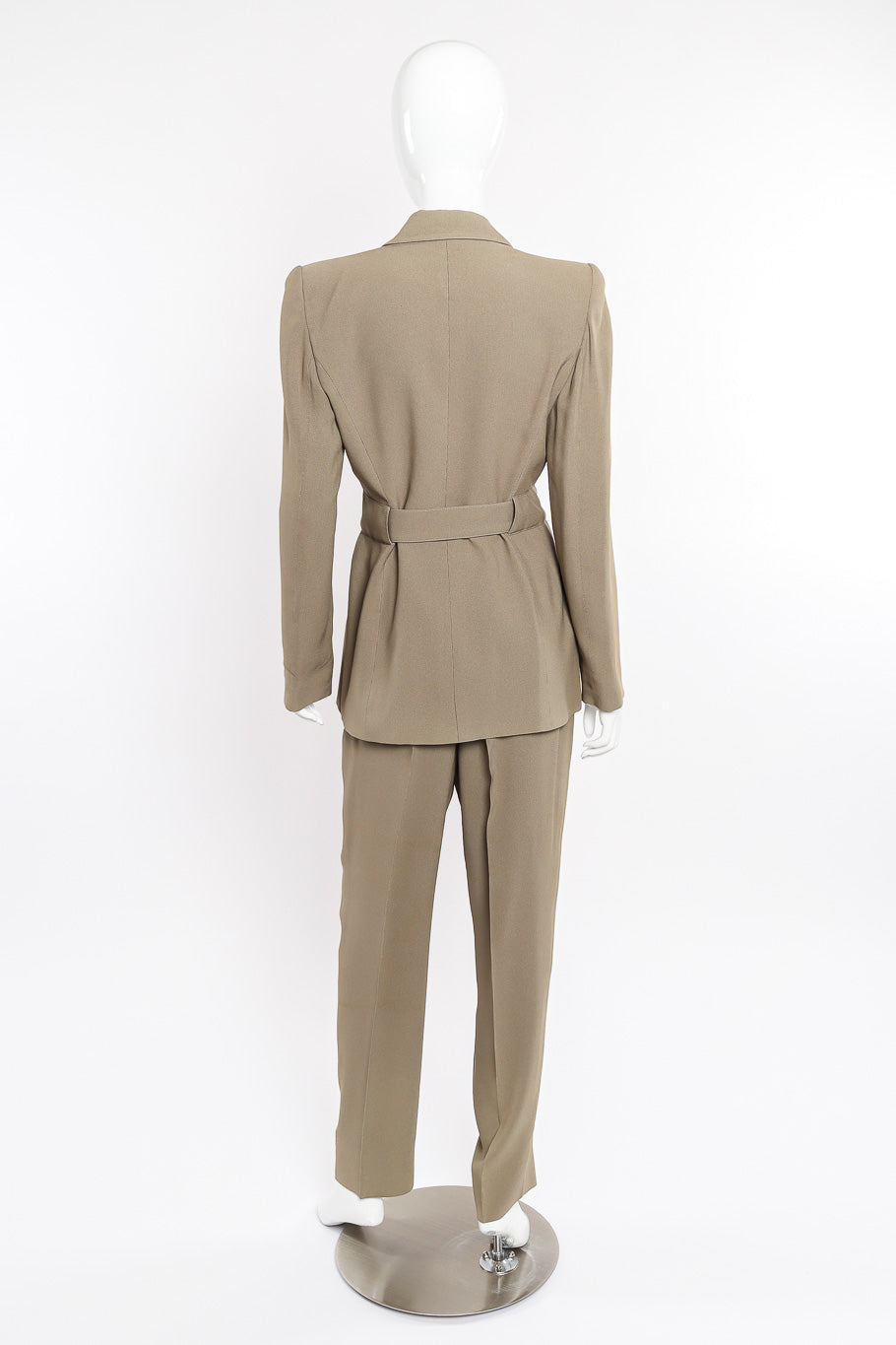  Jacket and pant suit set by State of Claude Montana on mannequin back @recessla