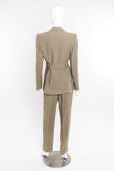 Jacket and pant suit set by State of Claude Montana on mannequin back @recessla