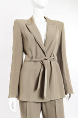 Jacket and pant suit set by State of Claude Montana on mannequin angled close up @recessla
