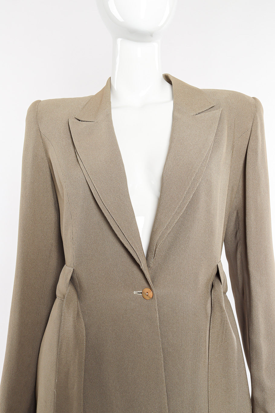  Jacket and pant suit set by State of Claude Montana on mannequin close jacket untied @recessla