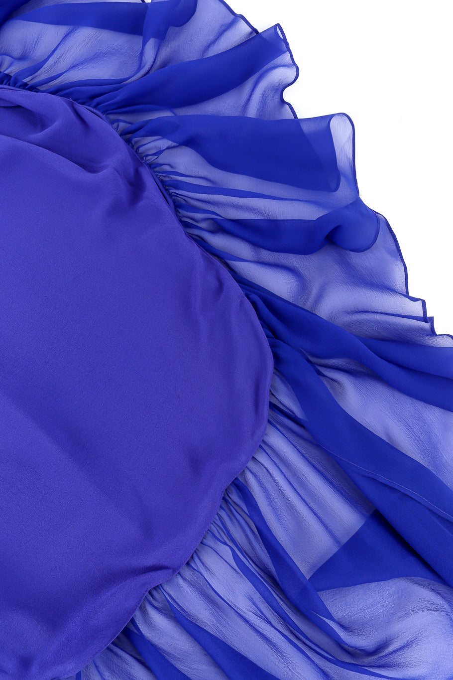 Saint Laurent 2020 Fall Sheer Silk Ruffle Dress hem closeup @Recessla