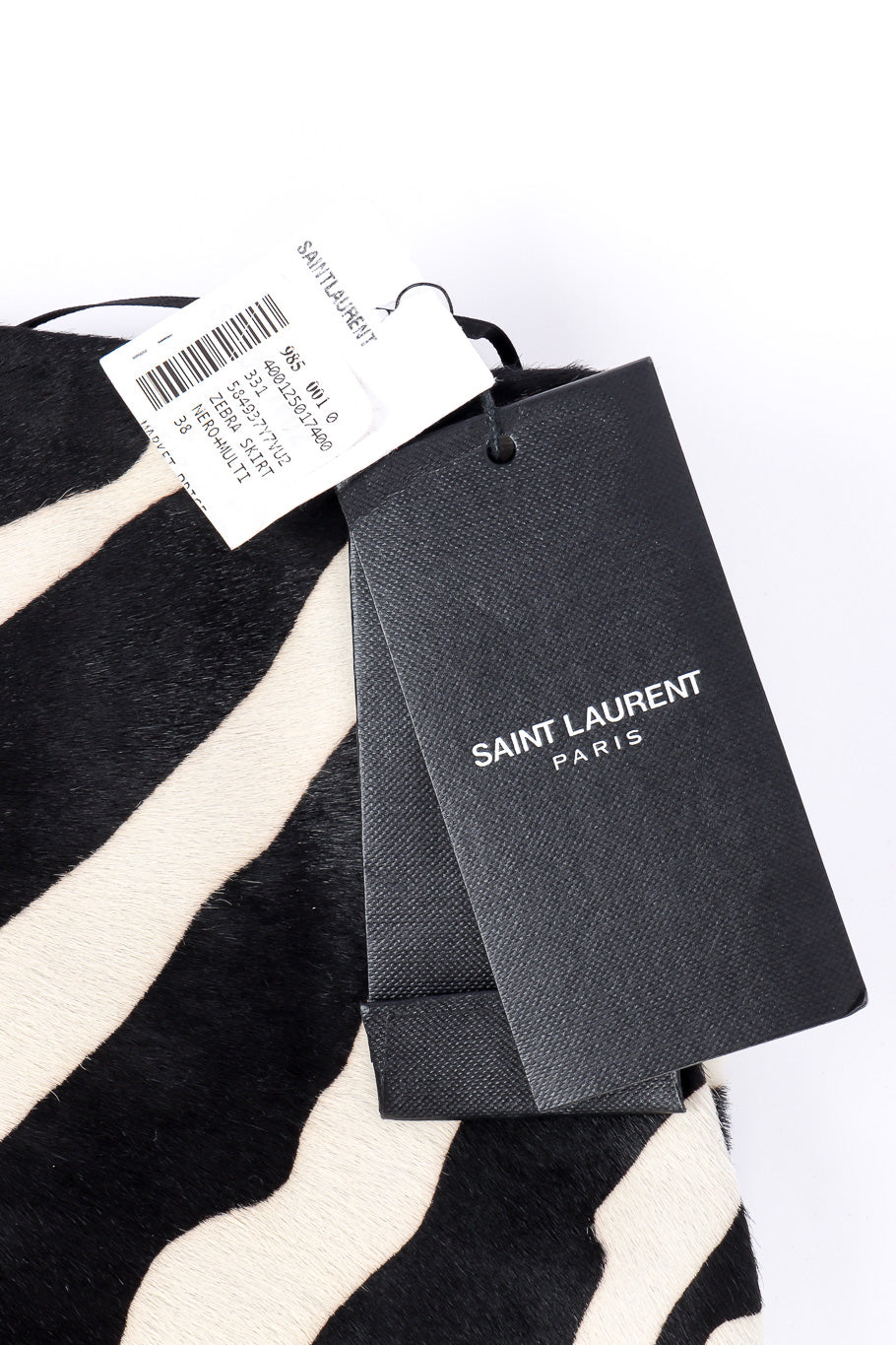 Saint Laurent 2019 F/W Zebra Print Midi Skirt original tags closeup @Recessla