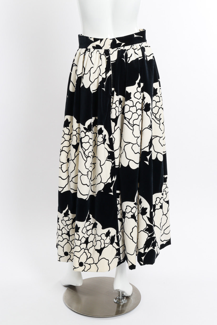 Velvet Floral Ball Skirt by Saks Fifth Avenue on mannequin back @recessla