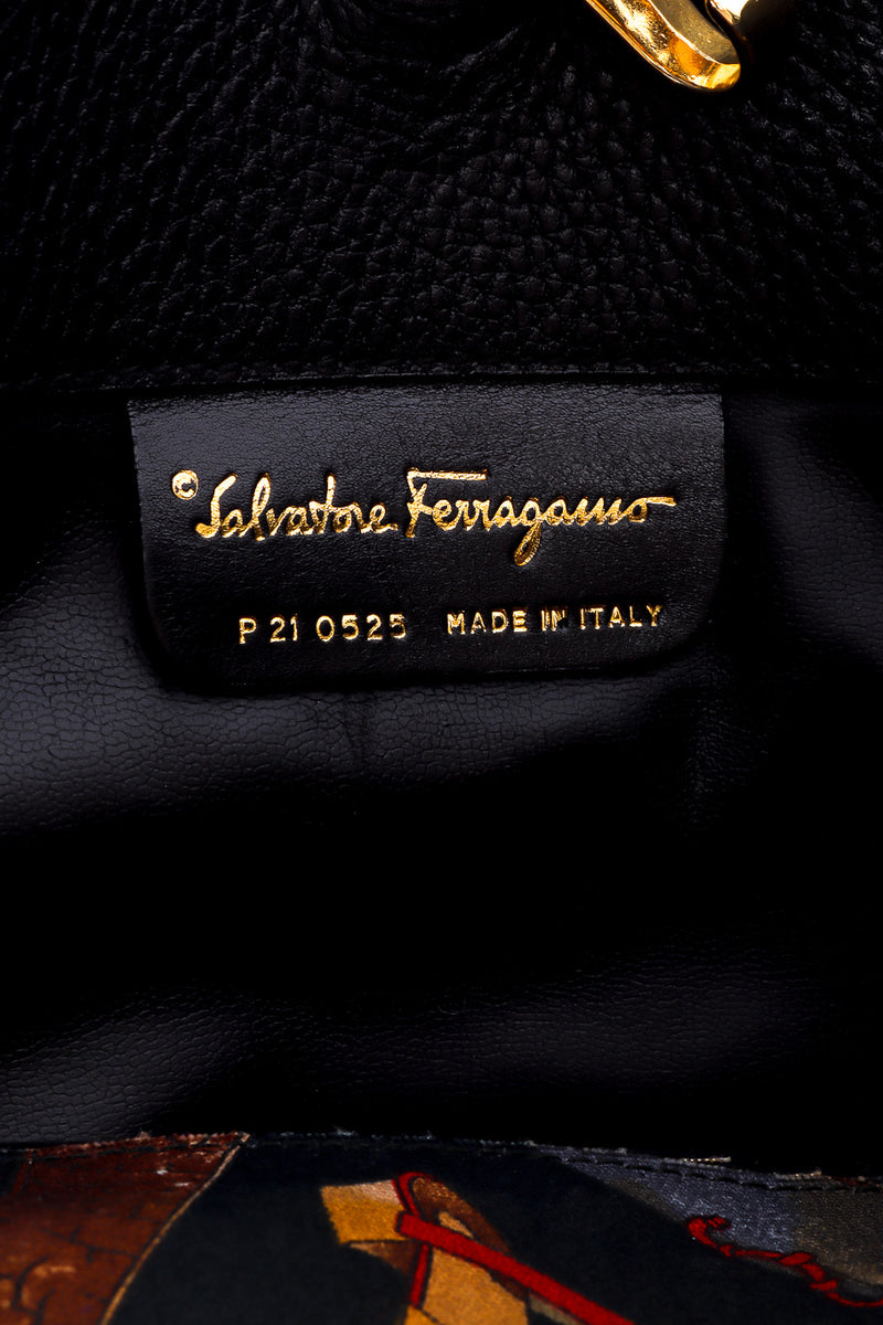 Vintage Salvatore Ferragamo Summer Heels Leather Bag label closeup @Recessla