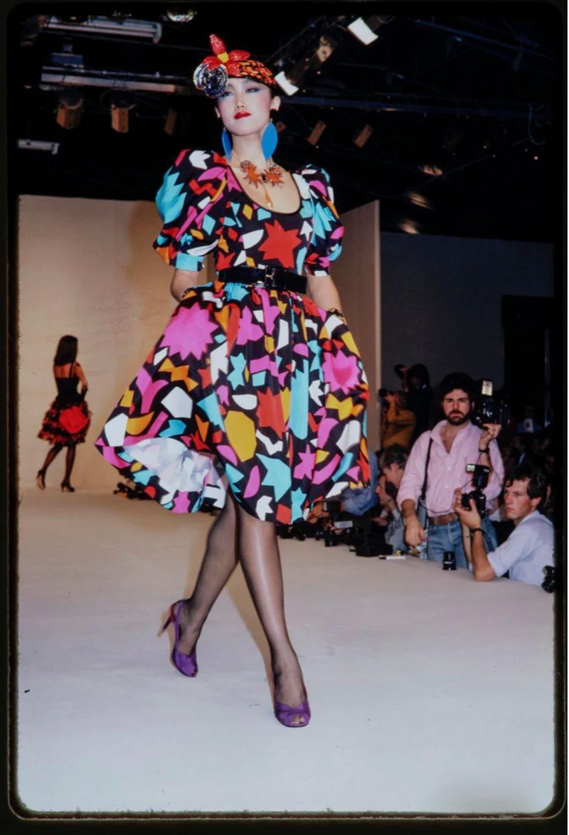 1983 S/S "Hommage A Matisse" Blouse by Saint Laurent on model on 1983 runway  @recessla