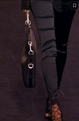 Vintage Saint Laurent Leather Mombasa Shoulder Bag strap on bag on 2002 runway