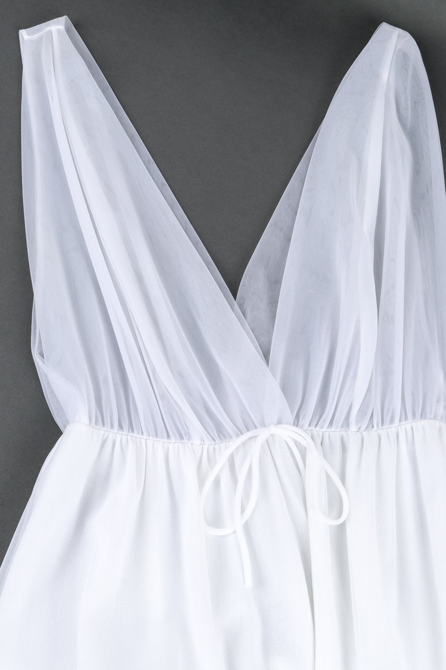 Vintage Sears Marabou Trim Robe & Nightgown Set dress front laid flat @recess la