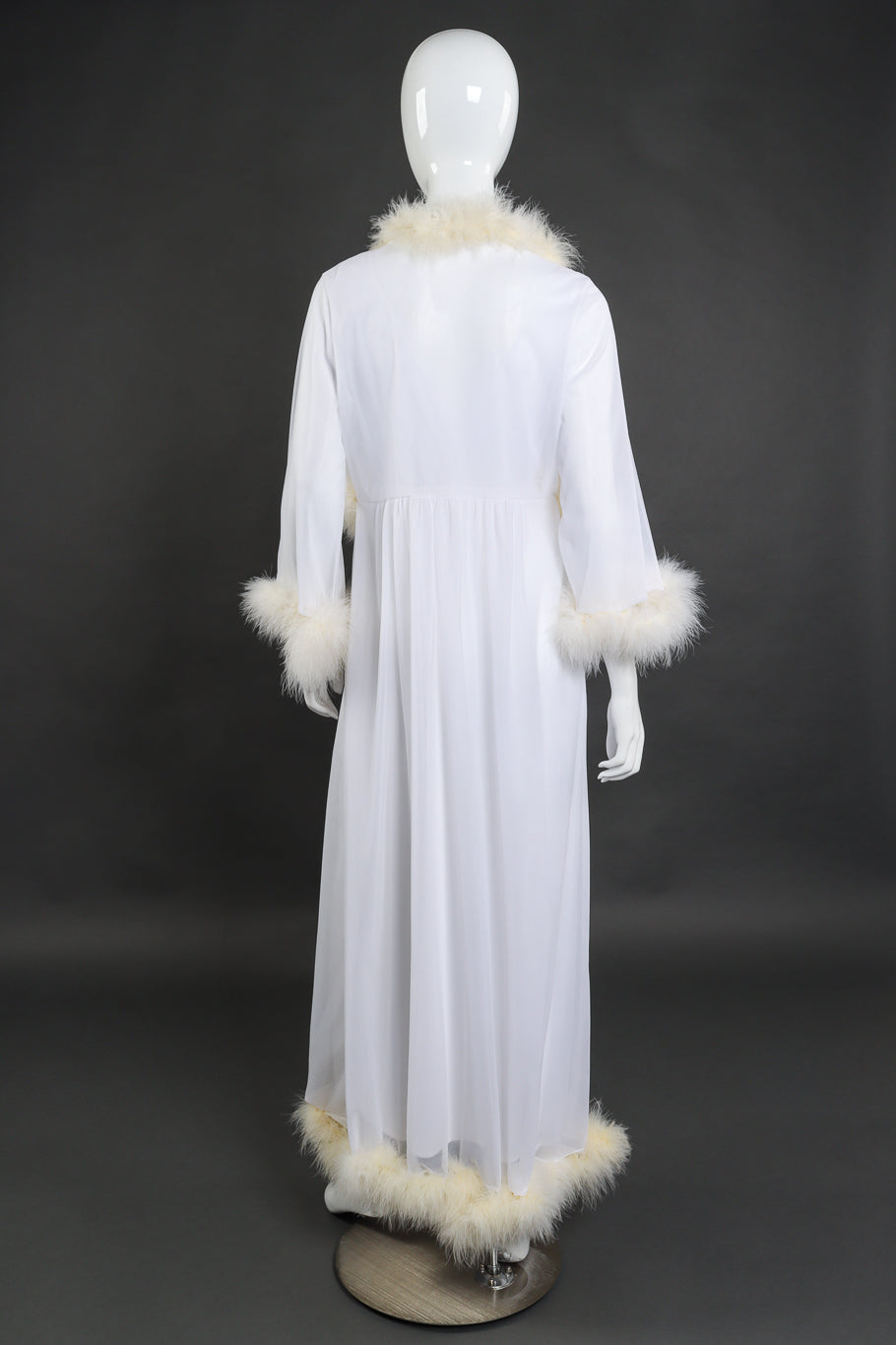 Vintage Sears Marabou Trim Robe & Nightgown Set back on mannequin @recess la
