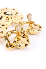 Vintage Flower Cutout Drop Earrings clip on post closeup @recessla