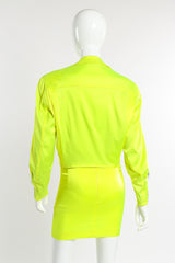 Day-Glo Moto Jacket & Skirt Set by Stephan Sprouse on mannequin close back @recessla