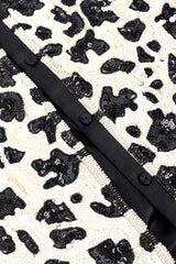 Vintage Jeanette Animal Print Sequin Jacket front button closure closeup @recess la