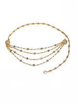 Vintage St. John Beaded Crystal Drape Belt front @recess la
