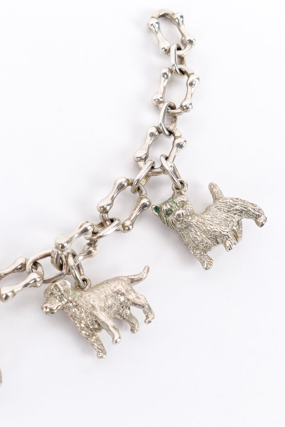 Vintage Tiffany & Co. Sterling Dog Charm Bracelet charm closeup @recess la