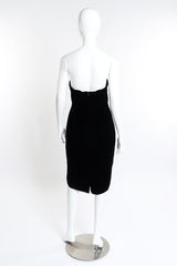 Tom Ford Strapless Velvet & Leopard Cutout Dress back on mannequin @recess la