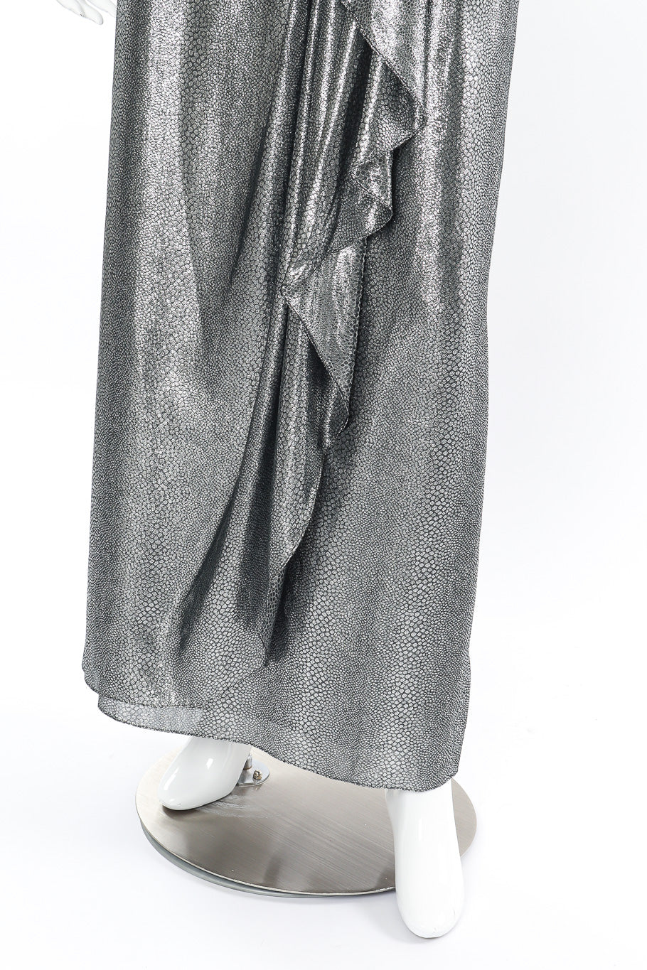 Metallic dress by Tracy Mills on mannequin hem @recessla
