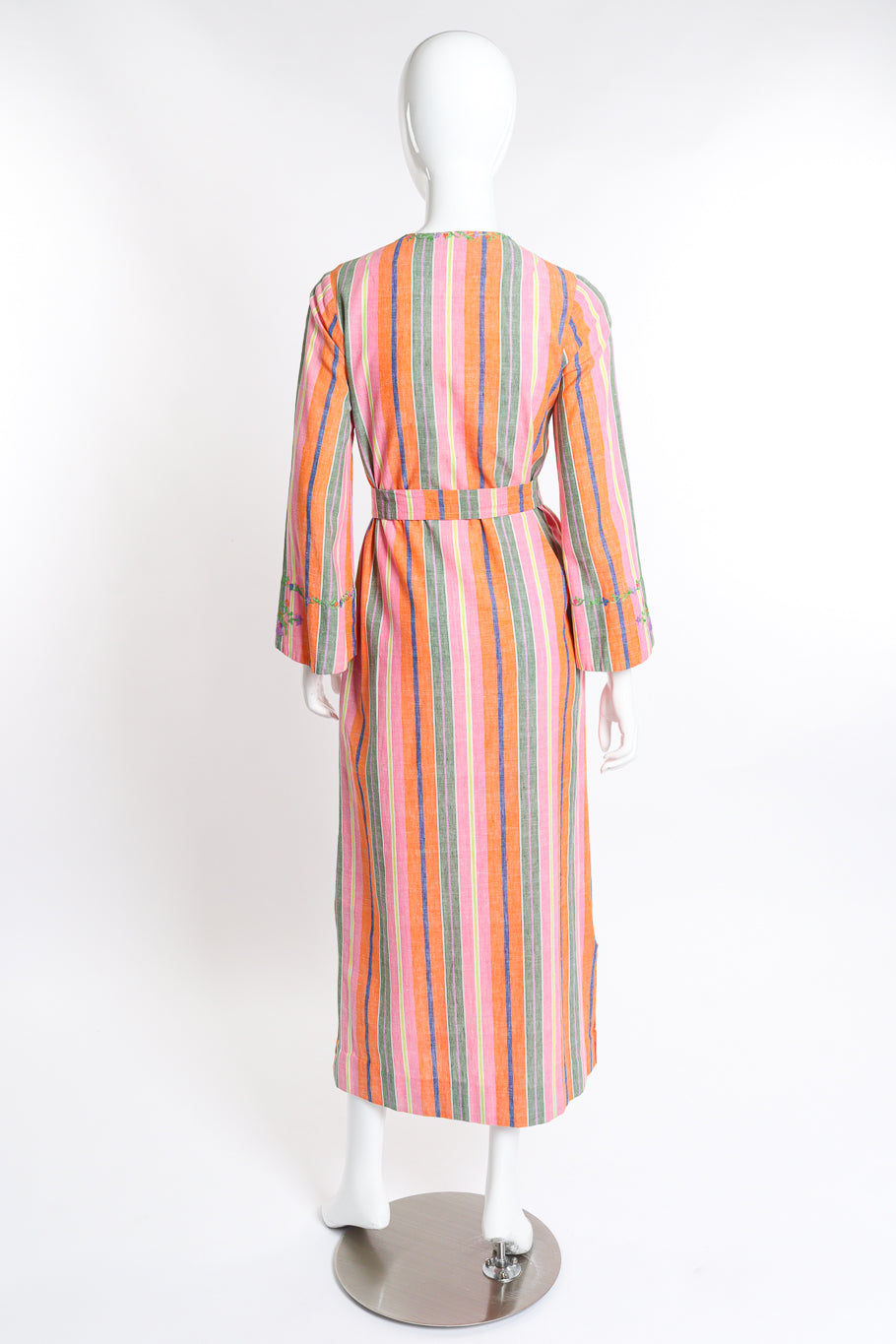 Vintage Tracy Lowe Embroidered Stripe Tunic Dress back on mannequin @recess la