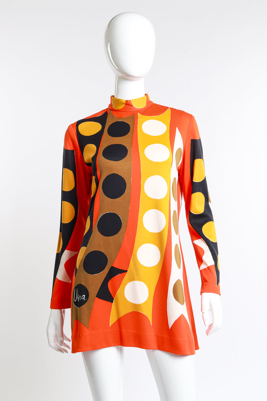 Vintage Vera Neumann Mod Circle Print Dress front on mannequin @recess la