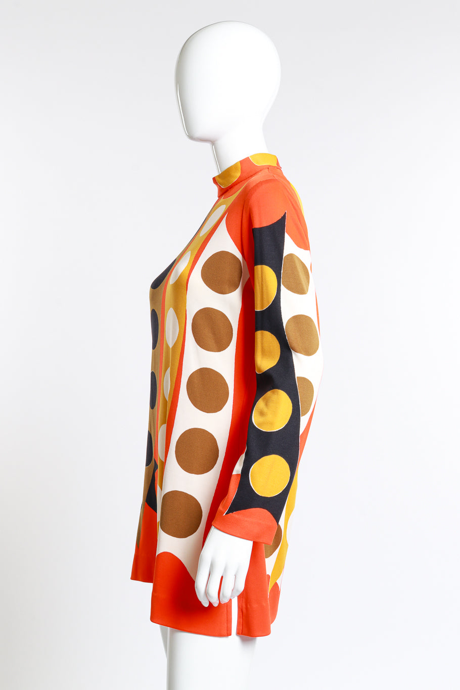 Vintage Vera Neumann Mod Circle Print Dress side on mannequin @recess la