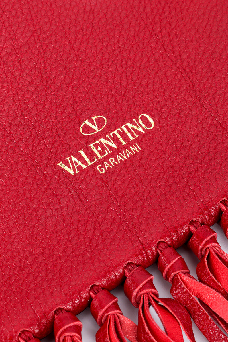 Garavani 'C-Rockee' Fringed Leather Backpack by Valentino foil signature @recessla