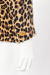 1992 S/S Silk Leopard Print Blazer by Versace on mannequin cuff button @recessla