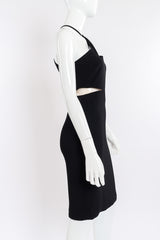 Versace Asymmetric Cut-Out Dress side view closeup on mannequin @Recessla