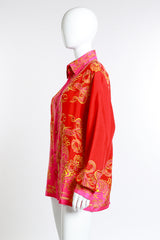 Vintage Versace Filigree Print Blouse left view on mannequin @RECESS LA