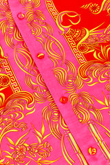Vintage Versace Filigree Print Blouse button detail @RECESS LA