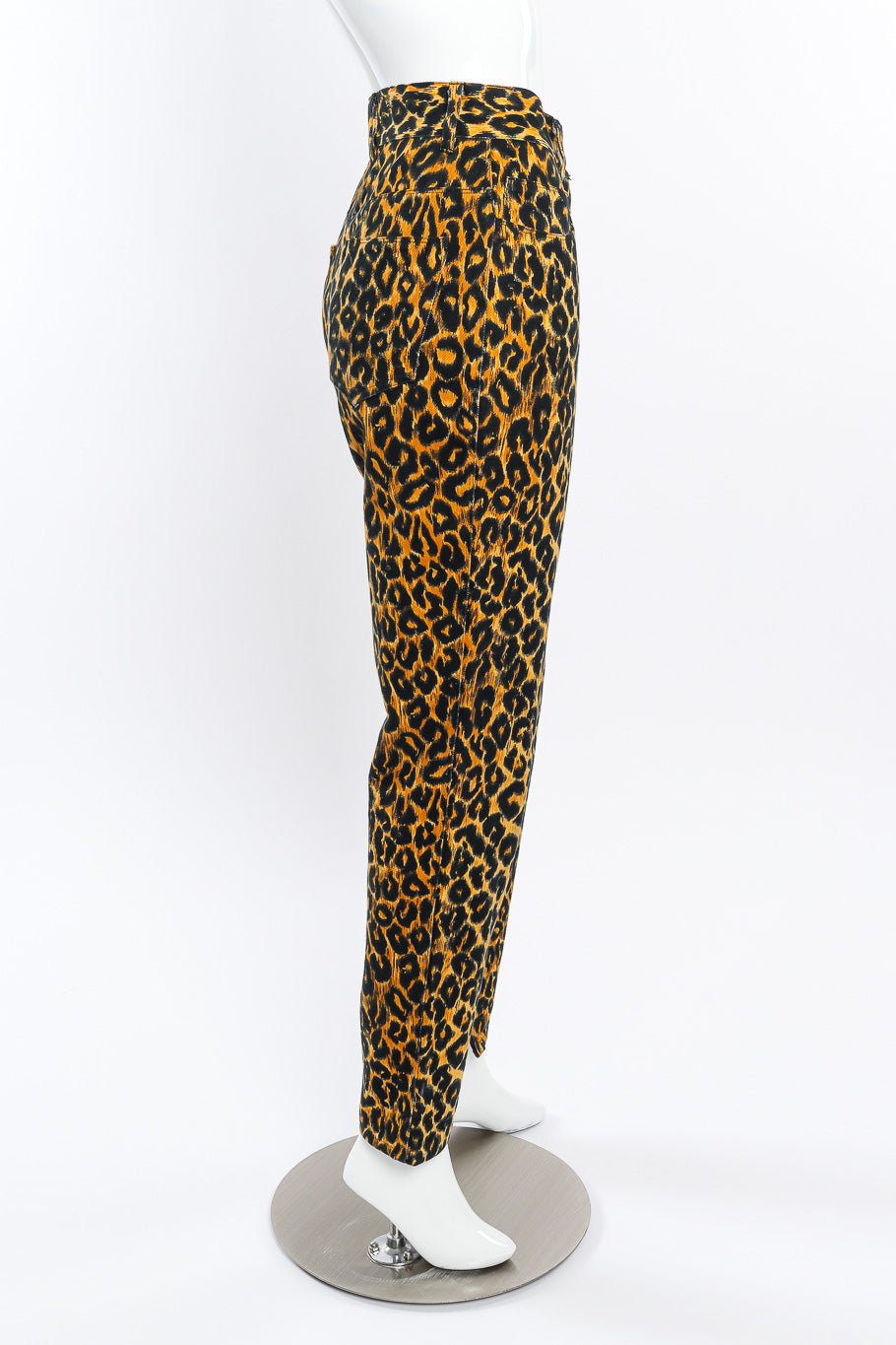 Versus Versace Leopard Print Denim Pant side view on mannequin @Recessla