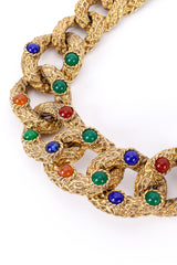 Vintage Les Bernard Chunky Curb Link Cabochon Necklace cabochon closeup @recessla