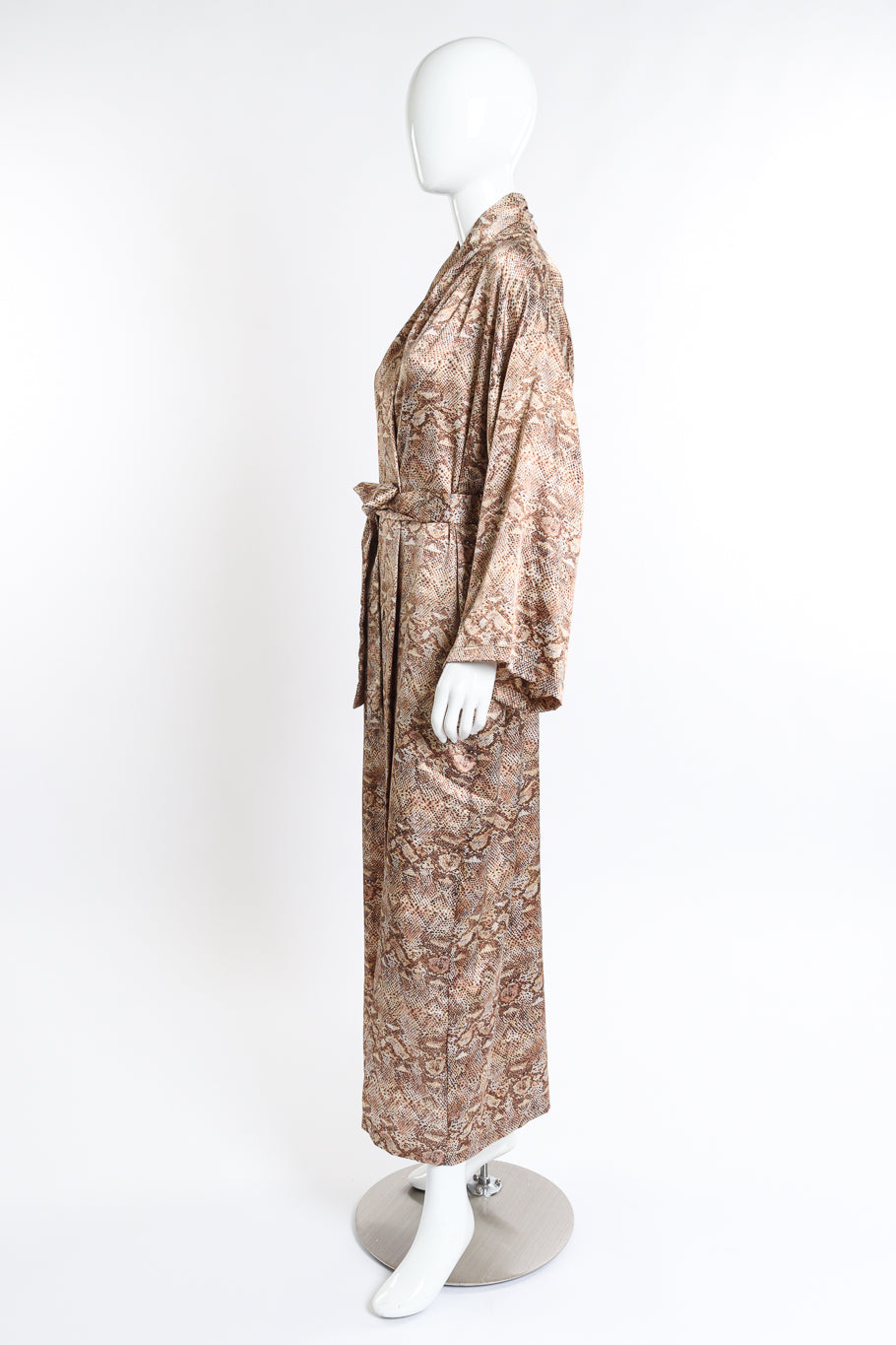 Vintage Valentino Intimo Satin Python Print Robe side on mannequin @recess la
