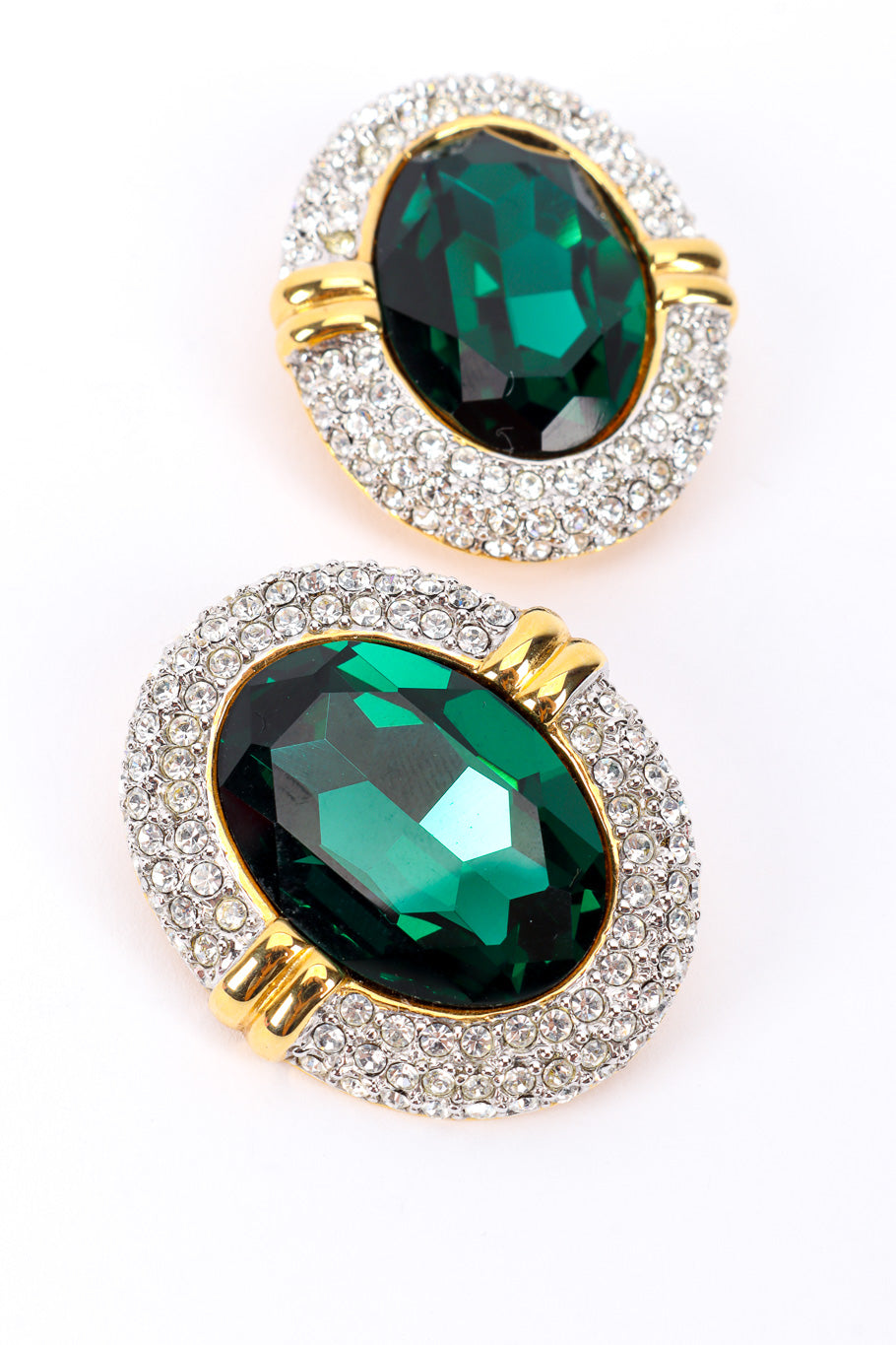 Emerald Oval Earrings by Valentino close @recessla
