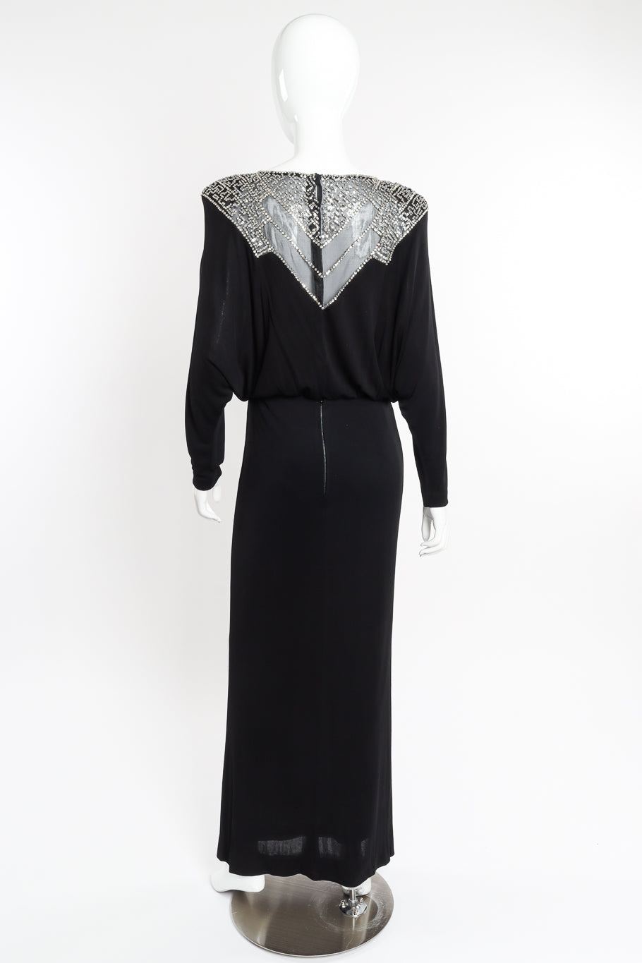 Beaded Blouson Dolman Dress by Victoria Royal on mannequin back @recessla