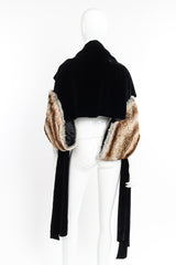 Vintage Fur Trim Velvet Shawl on mannequin back @recessla