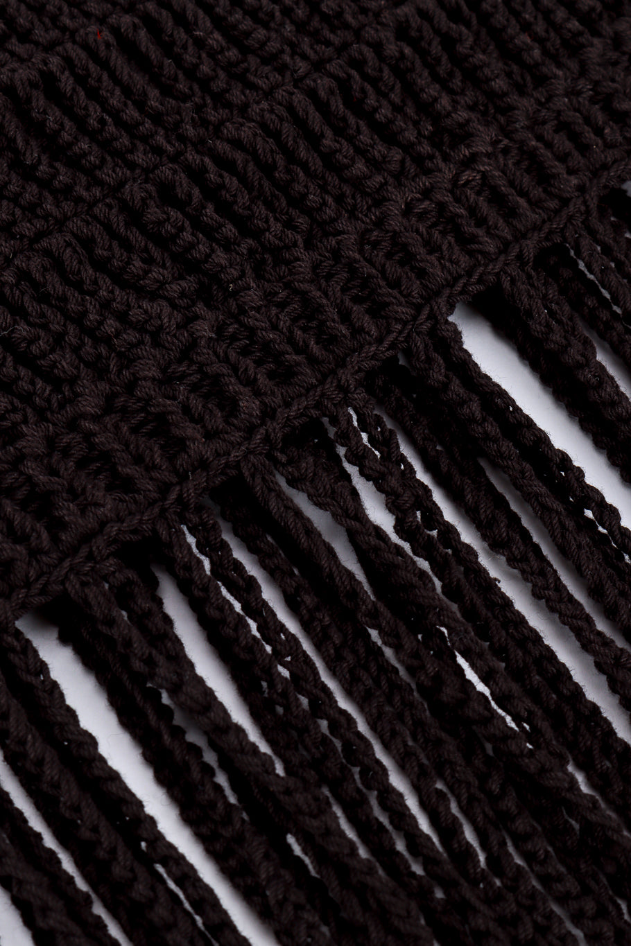 Vintage Vivienne Tam Crochet Fringe Crop Top fringe closeup @recess la