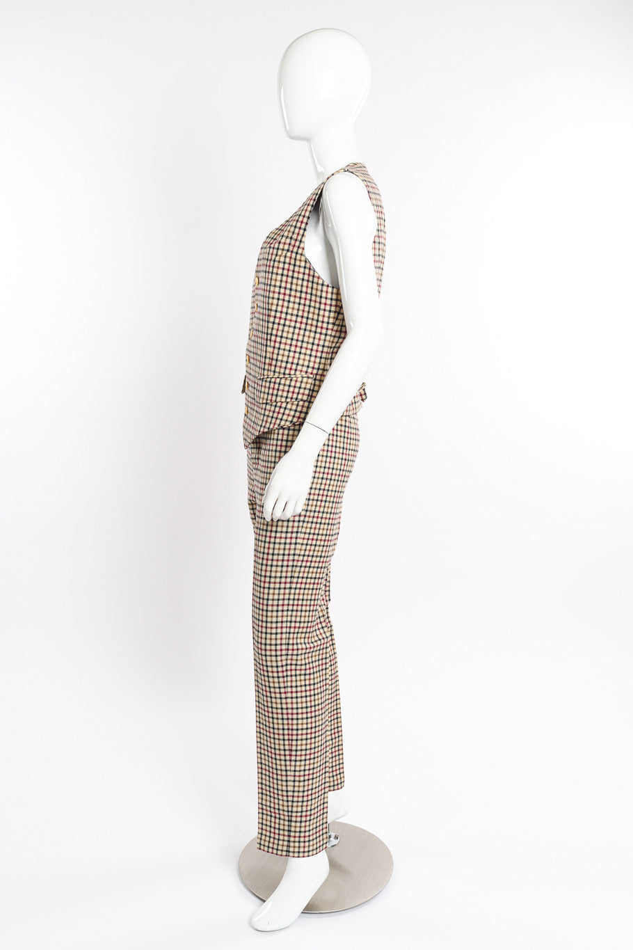 2011 F/W Gingham Vest & Trouser Set by Vivienne Westwood on mannequin side @recessla