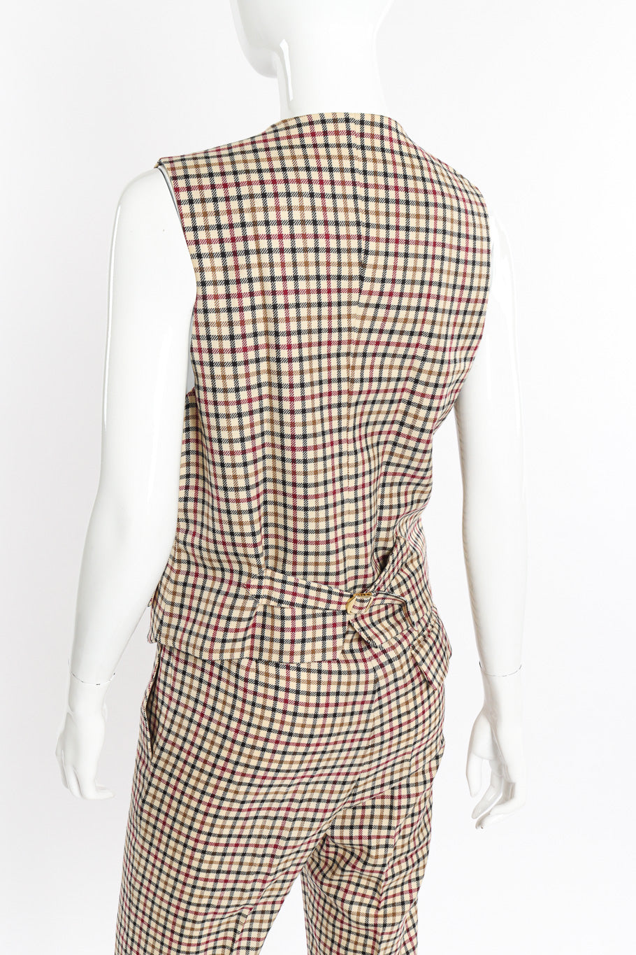 2011 F/W Gingham Vest & Trouser Set by Vivienne Westwood on mannequin vest close back @recessla