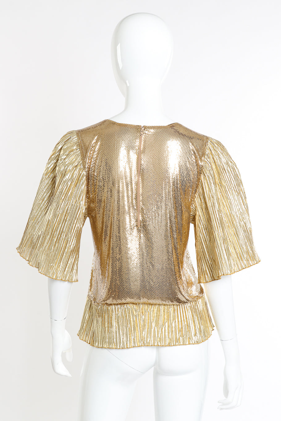 Vintage Whiting & Davis Gold Mesh Box Top II back on mannequin @recessla