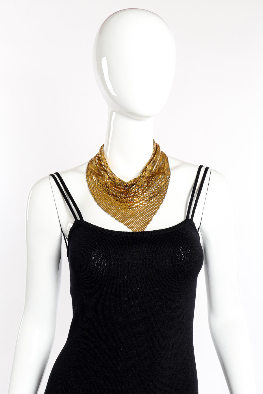 Vintage Whiting & Davis Chain Mesh Bib Necklace III on mannequin @recessla