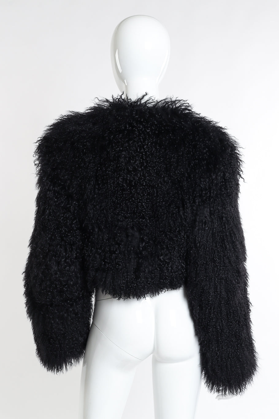 Yves Saint Laurent Mongolian Fur Jacket back on mannequin @recessla
