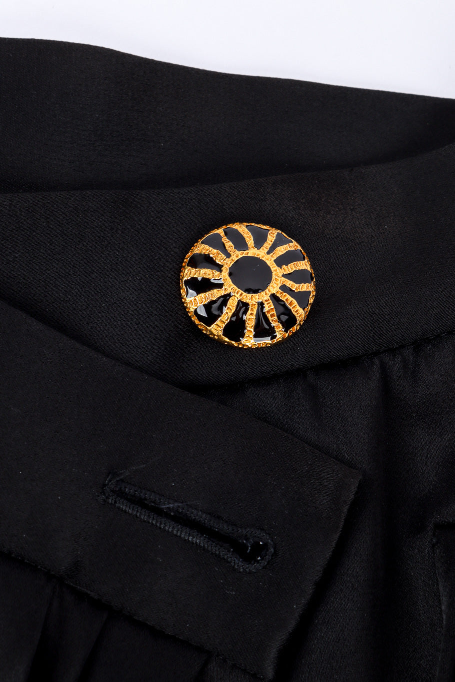 Vintage Yves Saint Laurent Wrap Midi Skirt button closeup @recessla