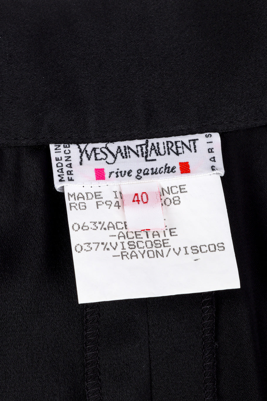Vintage Yves Saint Laurent Wrap Midi Skirt signature label closeup @recessla