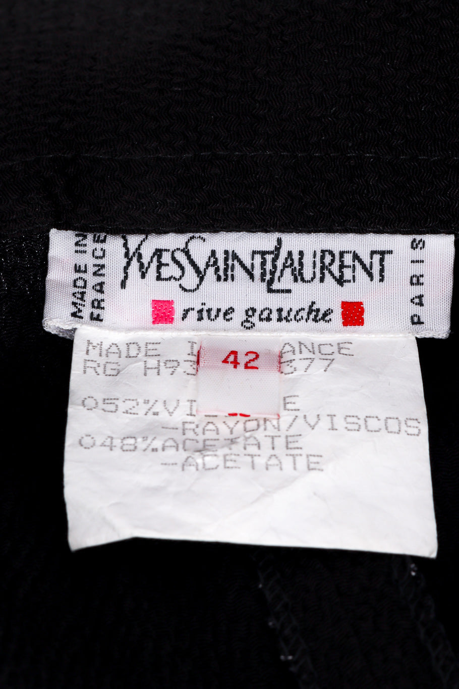 Wrap trouser by Yves Saint Laurent label close  @recessla
