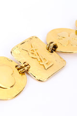 Vintage Yves Saint Laurent Hammered Plate Bracelet logo closeup @recessla