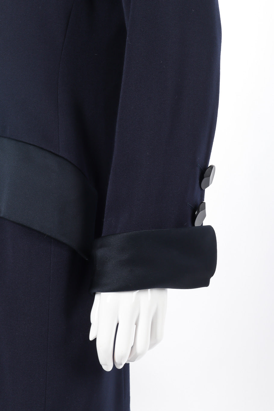 Wool Longline Blazer & Pant Set on mannequin sleeve close @recessla