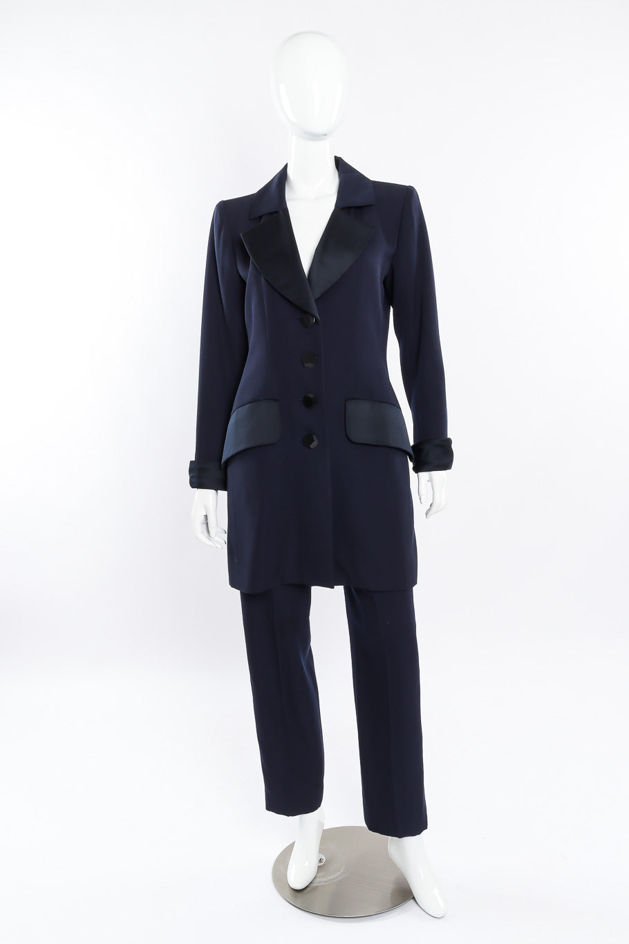 Wool longline blazer and pants by Yves Saint Laurent on mannequin @recessla